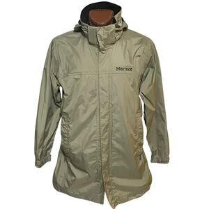 Marmot Men's Rain Windbreaker Hooded Jacket Size L in Olive Green